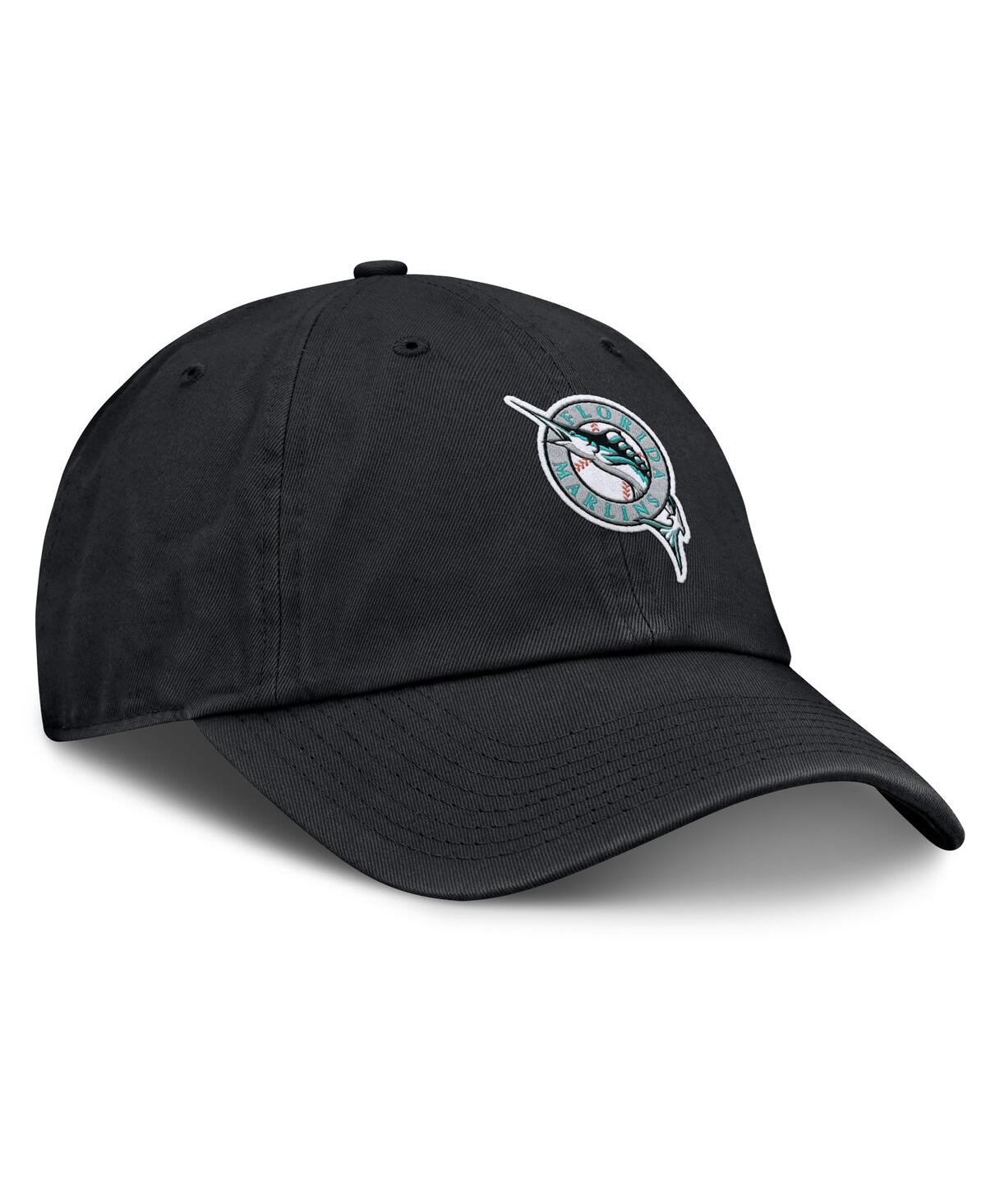 Nike Women's Black Florida Marlins Cooperstown Collection Club Adjustable Hat In Black