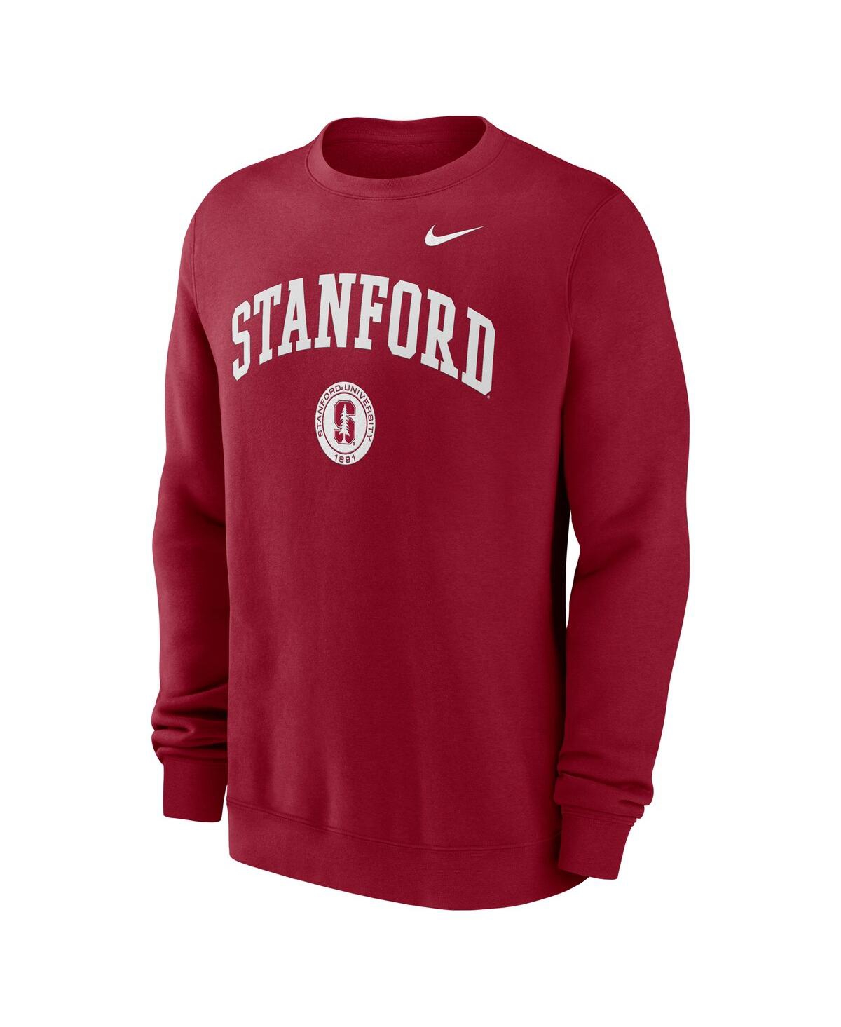 Nike Men's Cardinal Stanford Cardinal Arched Seal Pullover Sweatshirt In Cardinal