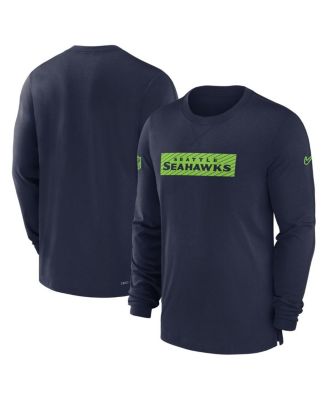 Nike - Men's College Navy Seattle Seahawks Sideline Player Performance Long Sleeve T-Shirt