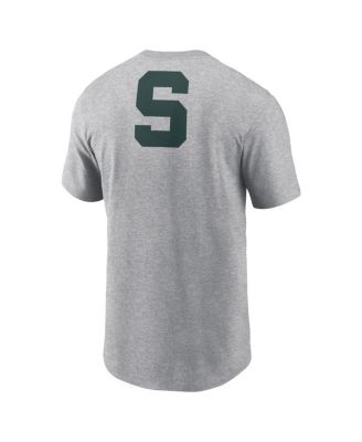 Men's Heather Gray Michigan State Spartans Campus 2-Hit Primary Mascot T-Shirt