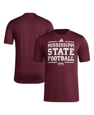 adidas - Men's Maroon Mississippi State Bulldogs Locker Football Pre-Game AEROREADY T-Shirt