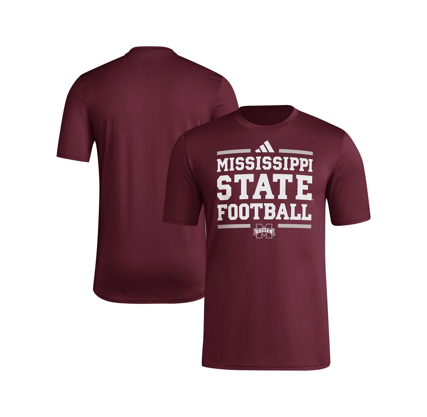 Men's Maroon Mississippi State Bulldogs Locker Football Pre-Game AEROREADY T-Shirt