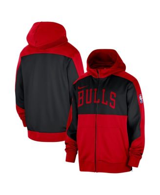 Nike - Men's Red Chicago Bulls Authentic On-Court Showtime Performance Full-Zip Hooded Jacket