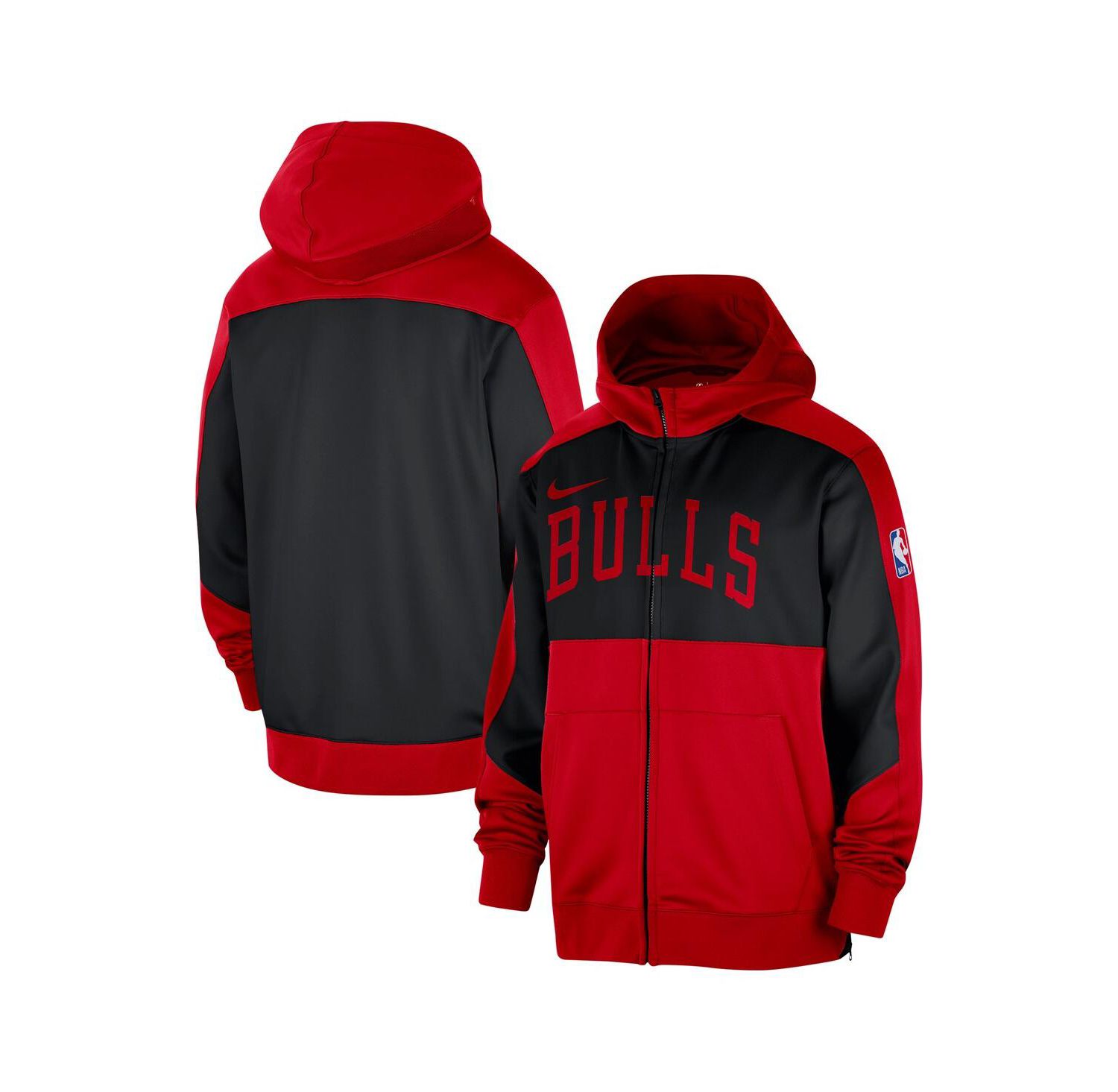 Men's Red Chicago Bulls Authentic On-Court Showtime Performance Full-Zip Hooded Jacket