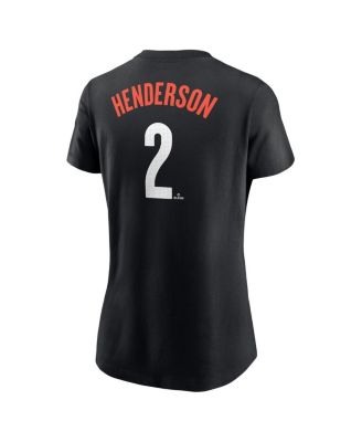 Women's Gunnar Henderson Black Baltimore Orioles 2024 City Connect Fuse Player Name Number T-Shirt