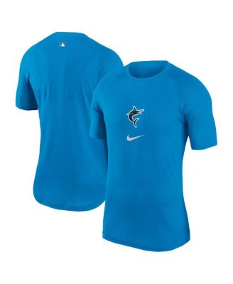 Nike - Men's Blue Miami Marlins City Connect Performance Raglan Base Layer Top