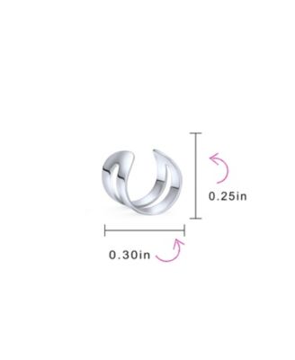Tiny Modern Geometric Helix Wrap Two Band Ear Cuffs Cartilage Lobe Earrings Plated