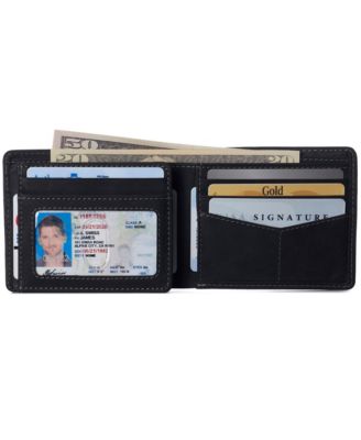 Men's Wallet for Men RFID Protected Leather Wallet Spencer Bifold Divided Bill Section Gift Box 2 ID Windows 14 Card Storage Pockets