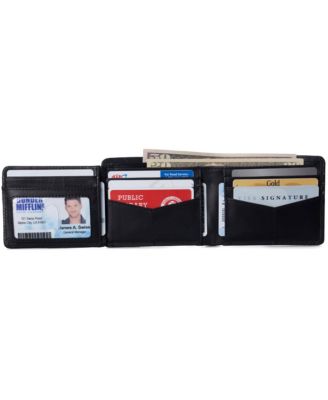 Men's Wallet for Men RFID Protected Leather Wallet Spencer Bifold Divided Bill Section Gift Box 2 ID Windows 14 Card Storage Pockets