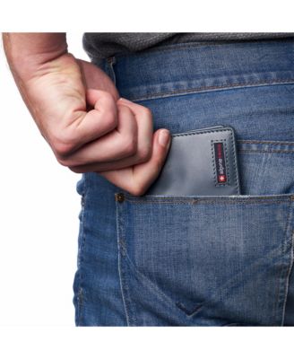 Mens Commuter RFID Bifold Wallet 2 ID Windows Divided Bill Section