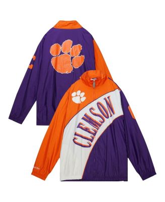 Mitchell & Ness - Men's Purple/Orange Clemson Tigers Arched Retro Lined Full-Zip Windbreaker Jacket