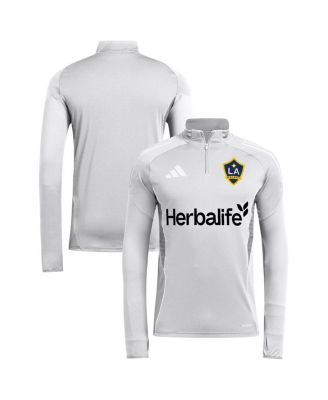 adidas - Men's Silver LA Galaxy 2025 Quarter-Zip Long Sleeve Training Top