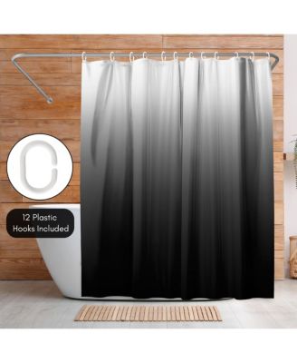 Water Resistant Polyester Fabric Shower Curtain, 71x74