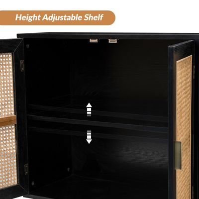 Mid-century Modern Pidcock Contemporary Door Accent Cabinet with Rattan