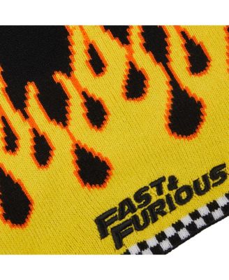 Men's Fast & Furious Flame Logo Black Acrylic Skull Beanie