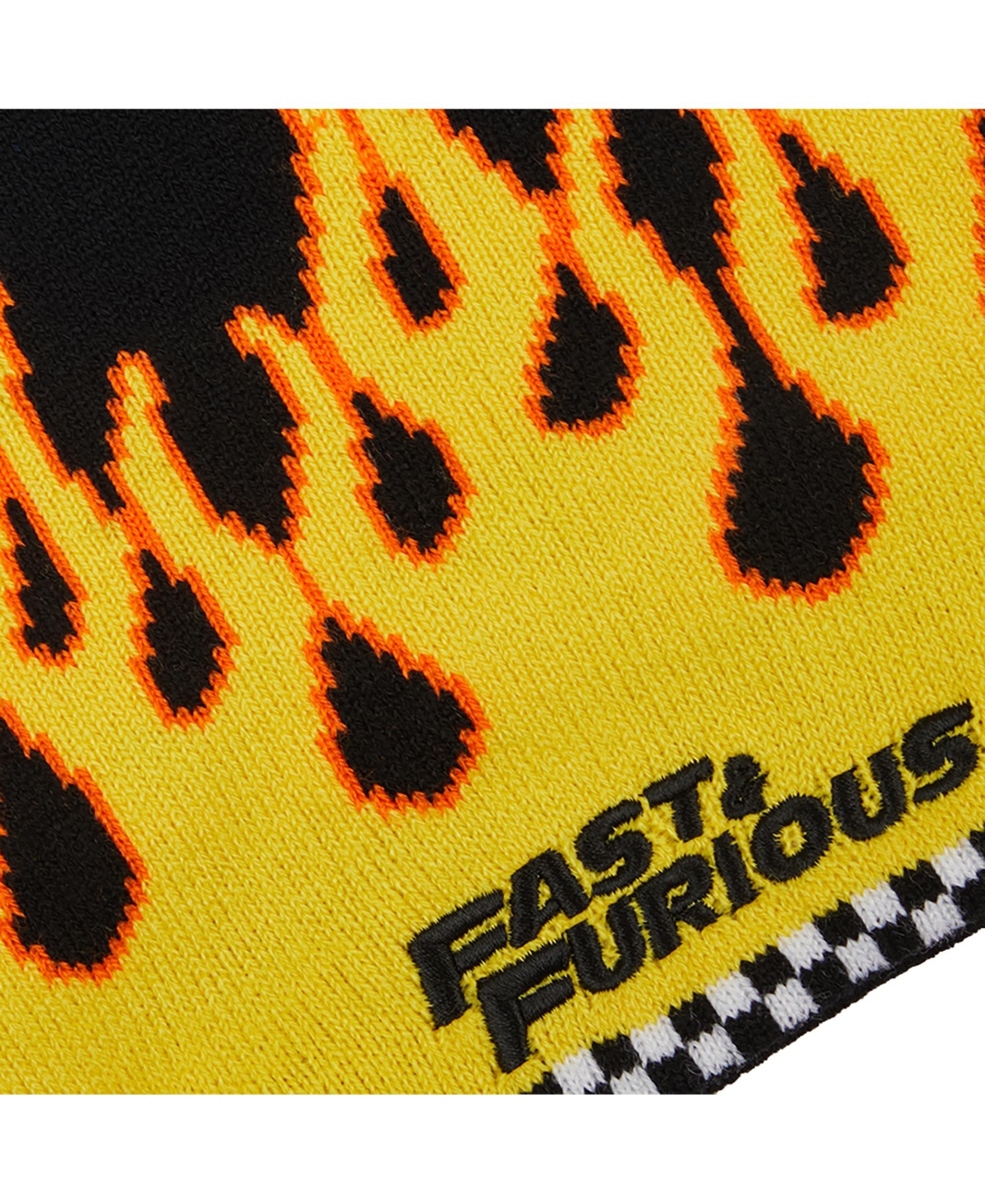 Fast & The Furious Men's Fast & Furious Flame Logo Black Acrylic Skull Beanie