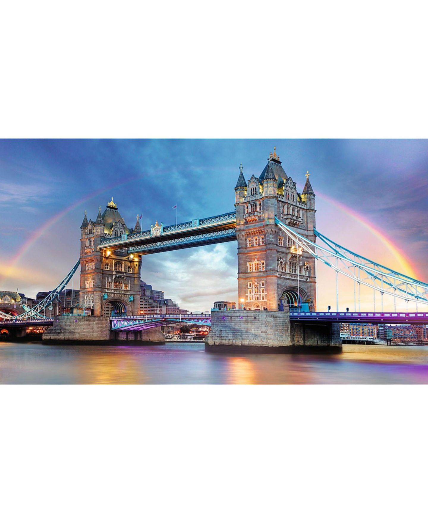 Детская игрушка Trefl Megabox Rainbow Over Tower Bridge 1000-Piece Puzzle and Sorter, Ages 12+, цвет: Разноцветный — фото 2