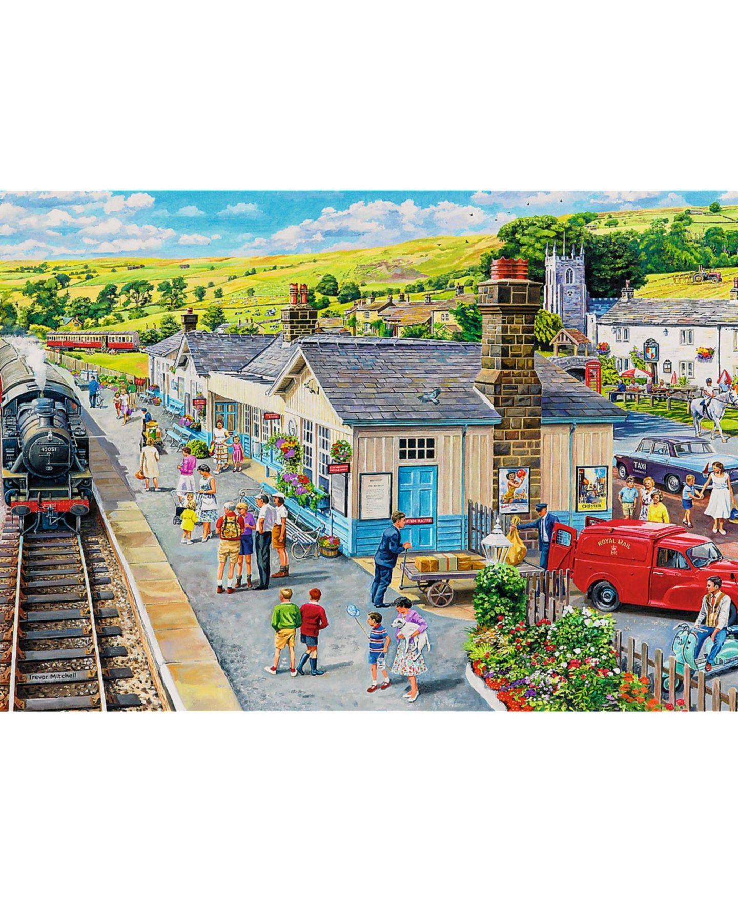 Детский пазл Trefl Tea Time The Village Station 1000 Piece Puzzle, Ages 12+, цвет: Разноцветный — фото 2