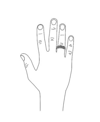 Geometric Ancient Fret Greek Key Pattern Flat Eternity Band Ring Black Silver Two Tone Stainless Steel 8MM