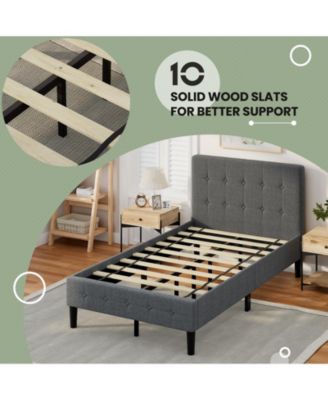 Platform Bed with Button Tufted Headboard