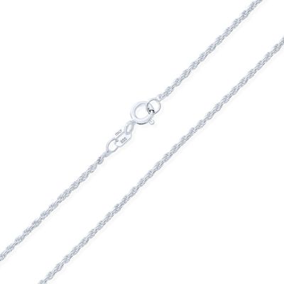 Thin 2MM 030 Gauge Strong .925 Sterling Silver Rope Link Chain Necklace