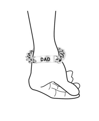 Daddy Name Plated Bike Chain DAD ID Bracelet Tone Stainless Steel