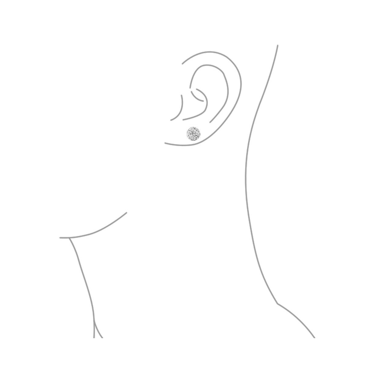 Bling Jewelry Elegant .925 Sterling Silver Round 8MM Glittering Pave Crystal Disco Ball Stud Earrings