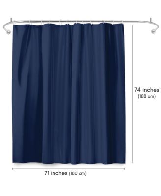 71x74 Solid Blue Shower Curtain - Water Resistant - Polyester Fabric