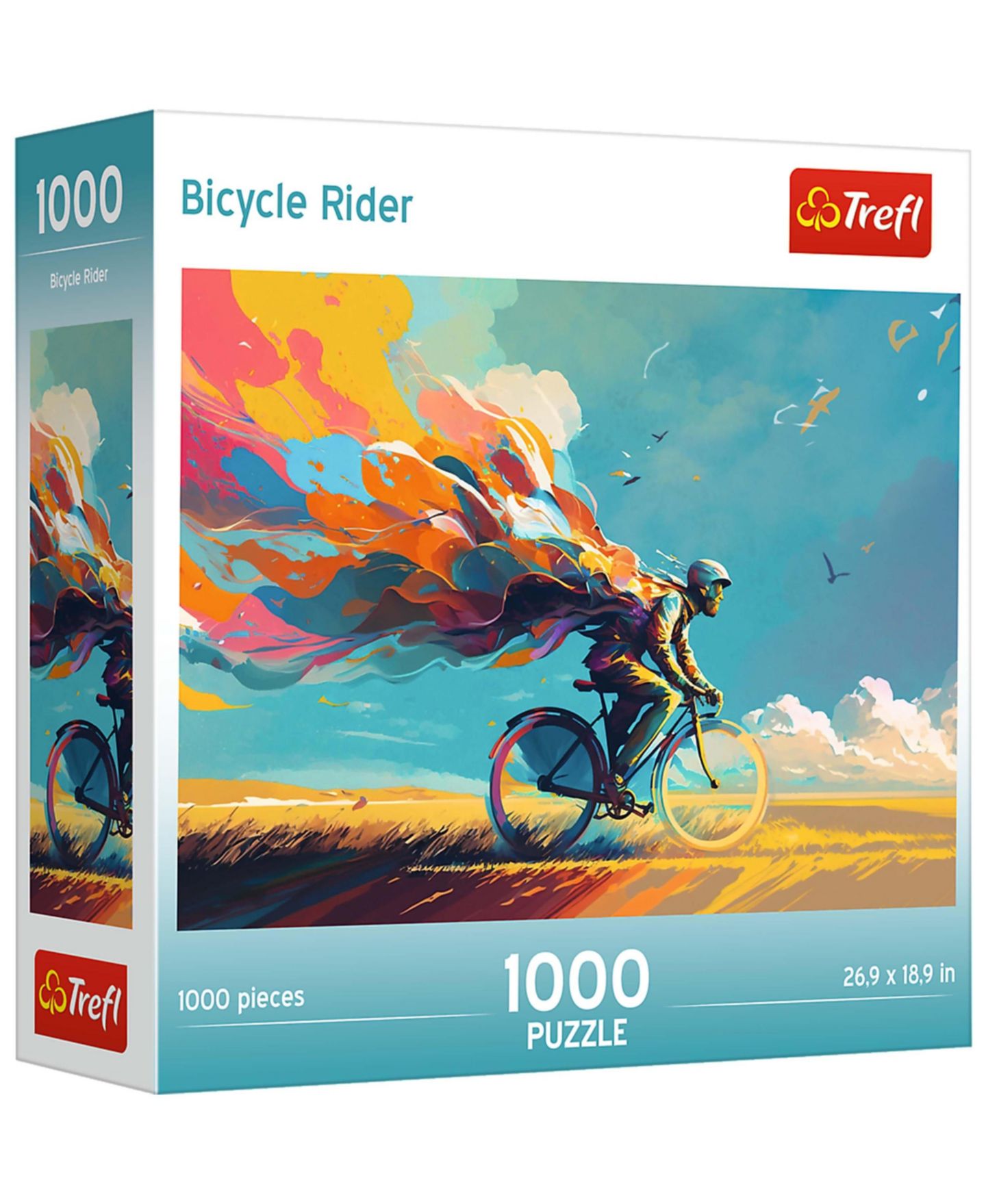 Детский пазл Trefl Red 1000 Piece Puzzle - Bicycle Rider, цвет: Разноцветный — фото 1