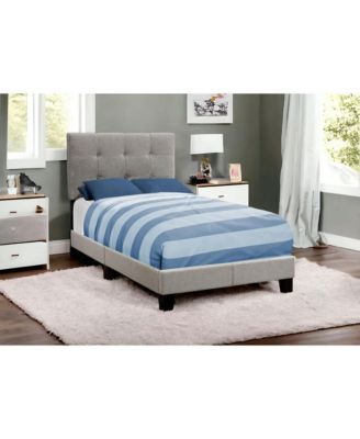 Stylish Tufted Linen Bed Frame with Nailhead Trim for Bedroom Decor