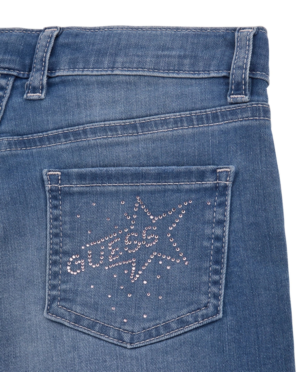 Guess Big Girls Stretch Denim Shorts In Blue Denim