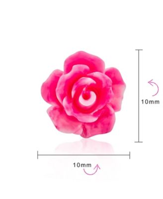 Romantic 3D Carved Rose Flower Blooming Post Stud Earrings 10MM Lightweight