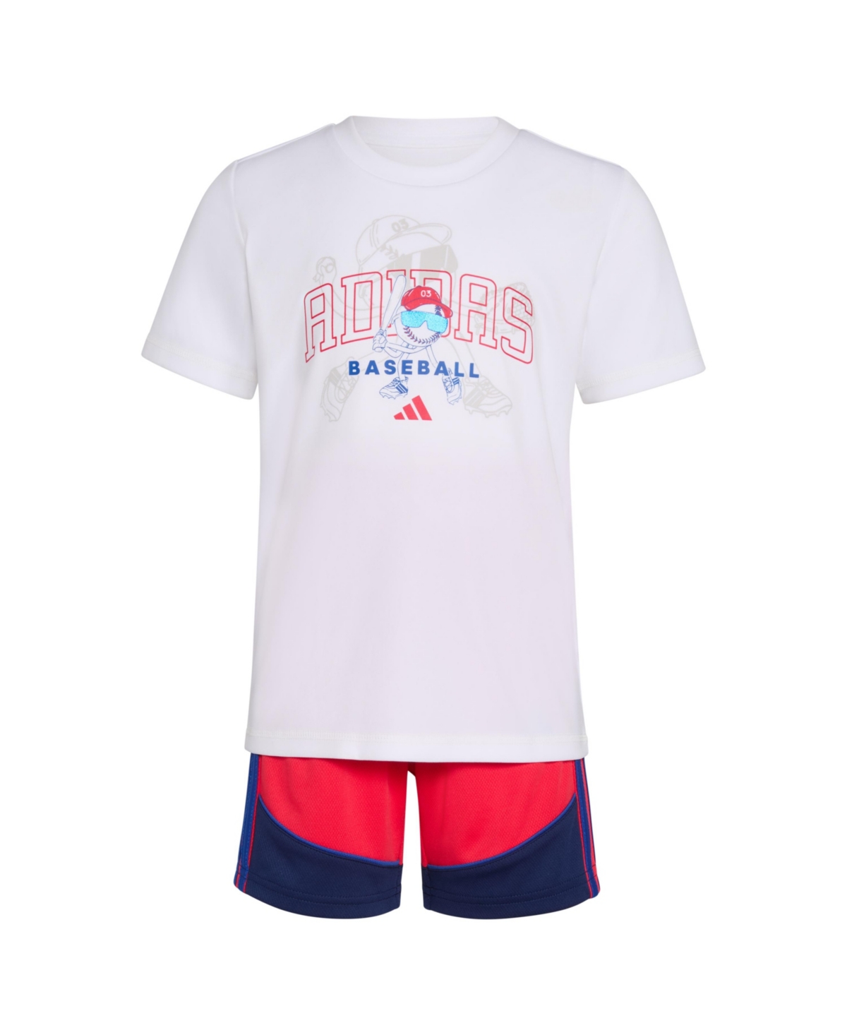 Adidas Originals Toddler & Little Boys Short-sleeve T-shirt And Colorblocked Stripe Shorts, 2 Piece Set