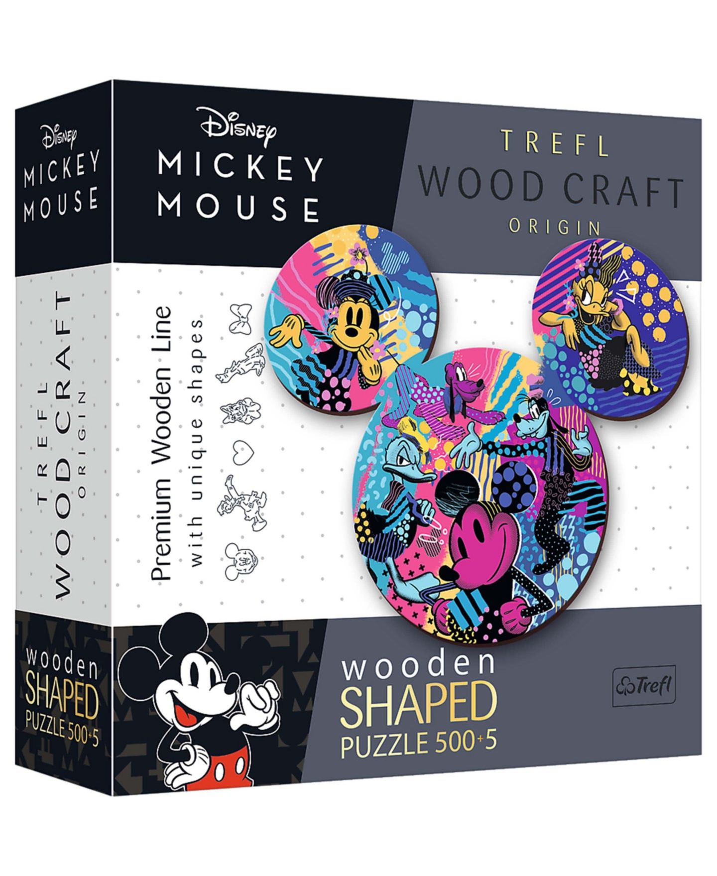 Детский пазл Trefl Wooden The Iconic Mickey Mouse 505-Piece Puzzle, от 12 лет, цвет: Разноцветный — фото 1