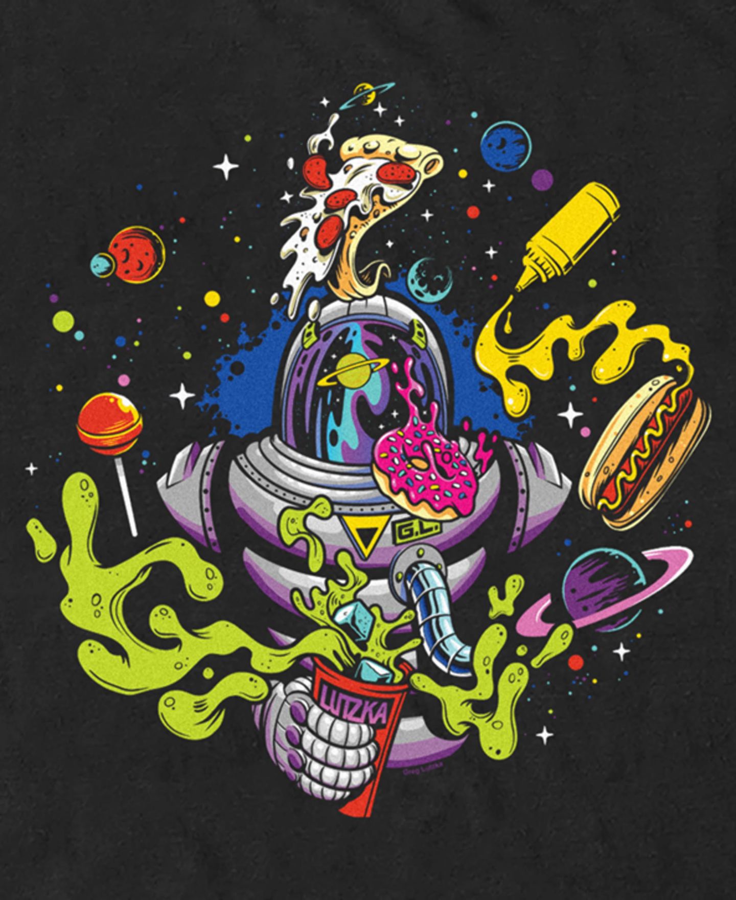 Мужская футболка Fifth Sun Astro Fast Food Short Sleeve, цвет: Чёрный — фото 3