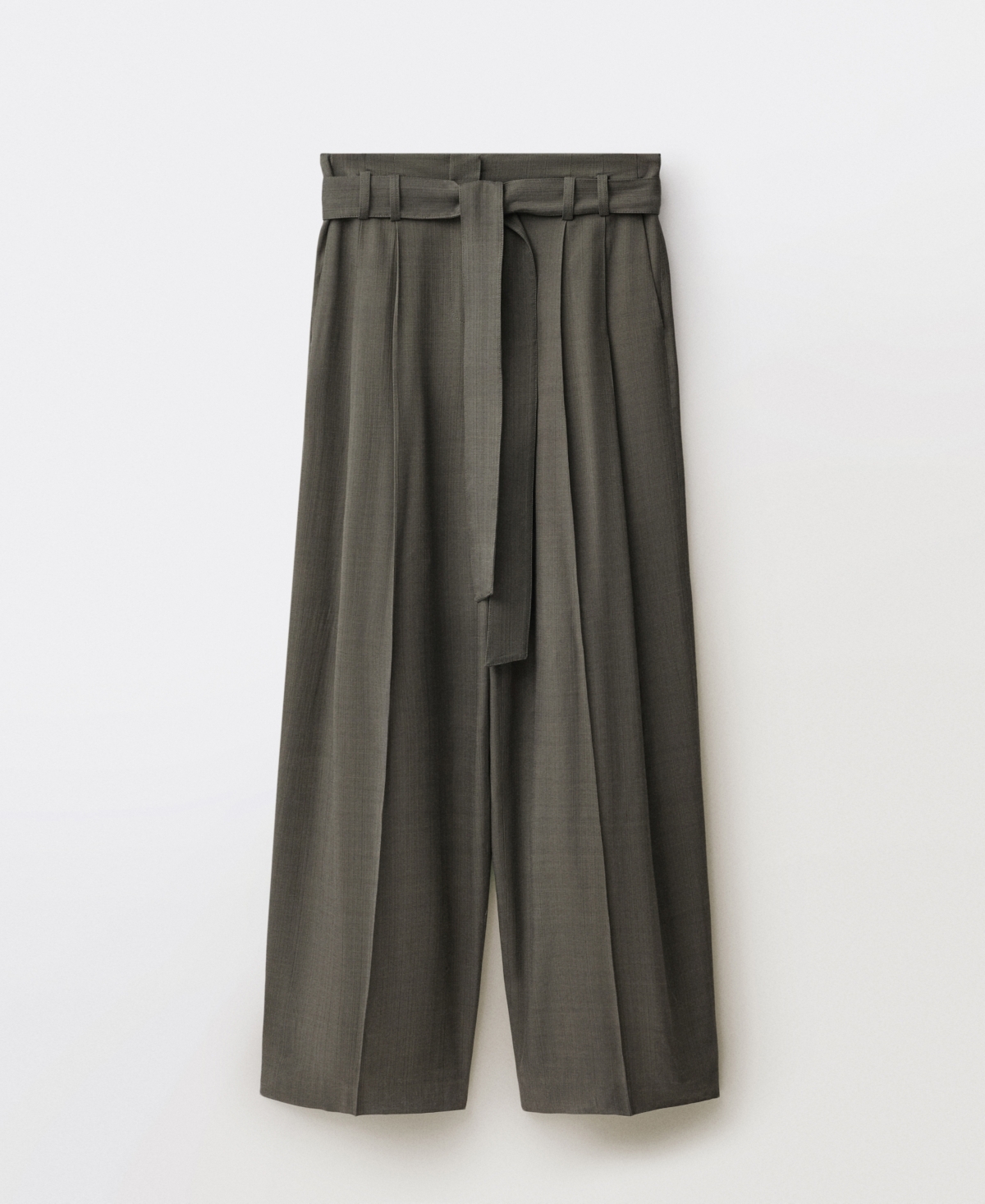 Mango Women's Belted Clips Suit Trousers In Green