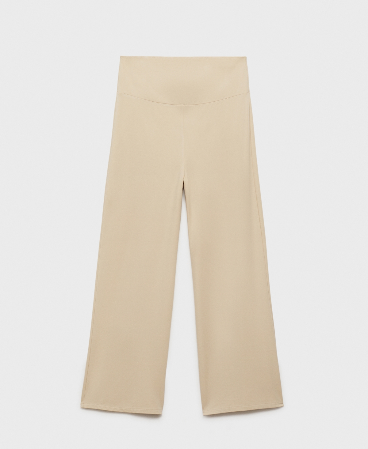 Mango Fine Knit Wide Leg Maternity Pants In Sand