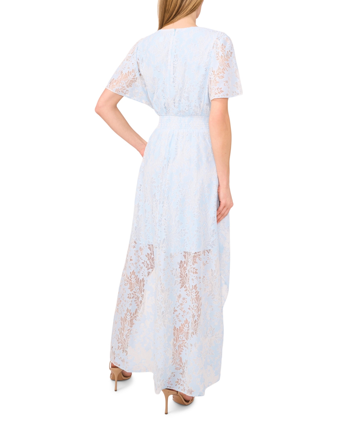 Cece Lace Smocked Waist Maxi Dress