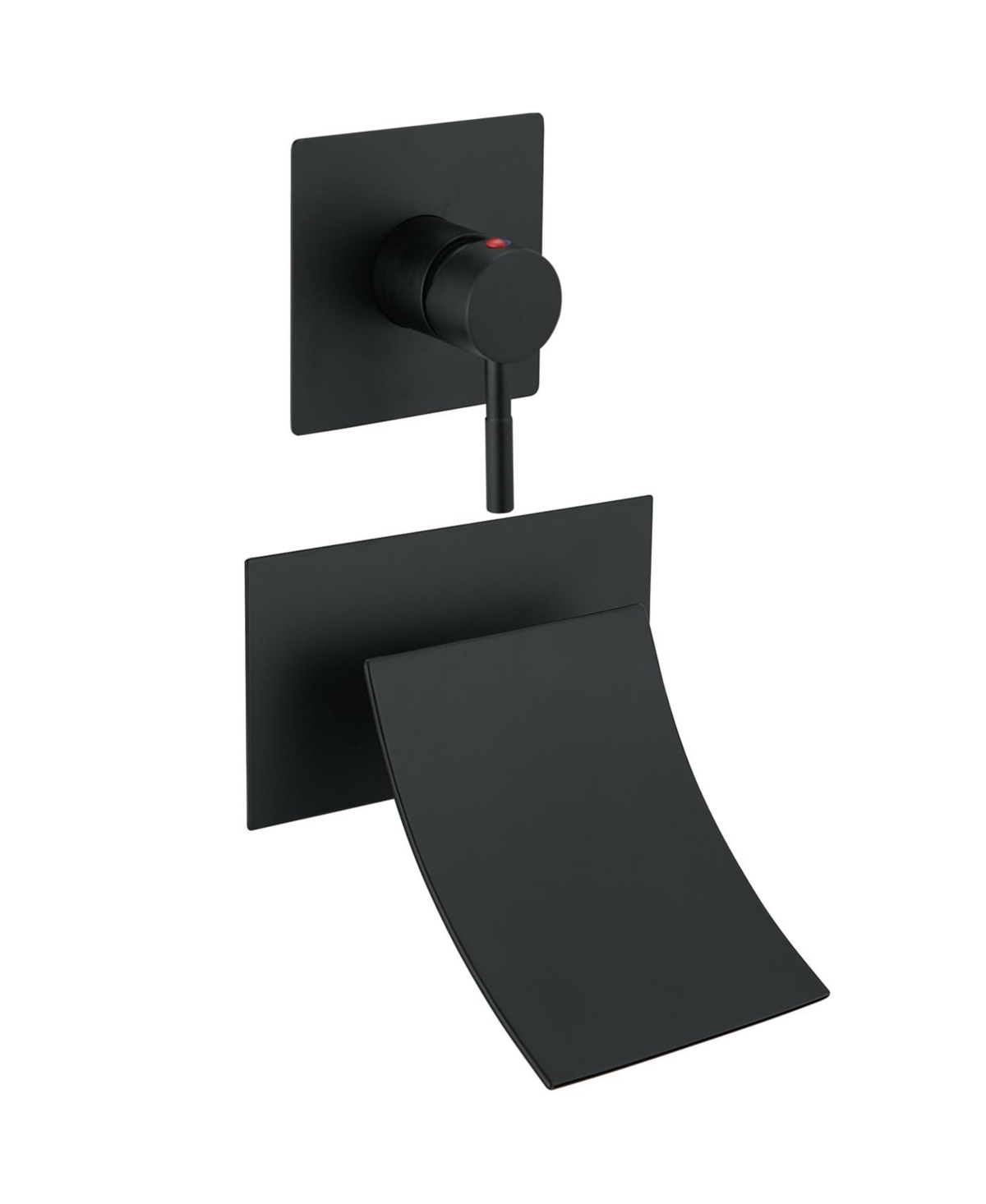 Single Handle Wall Mount Spout Waterfall Bathroom Faucet in Brushed Nickel - Matte black