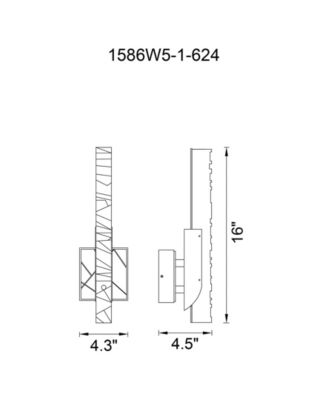16" Metal Valira Integrated LED Wall Light