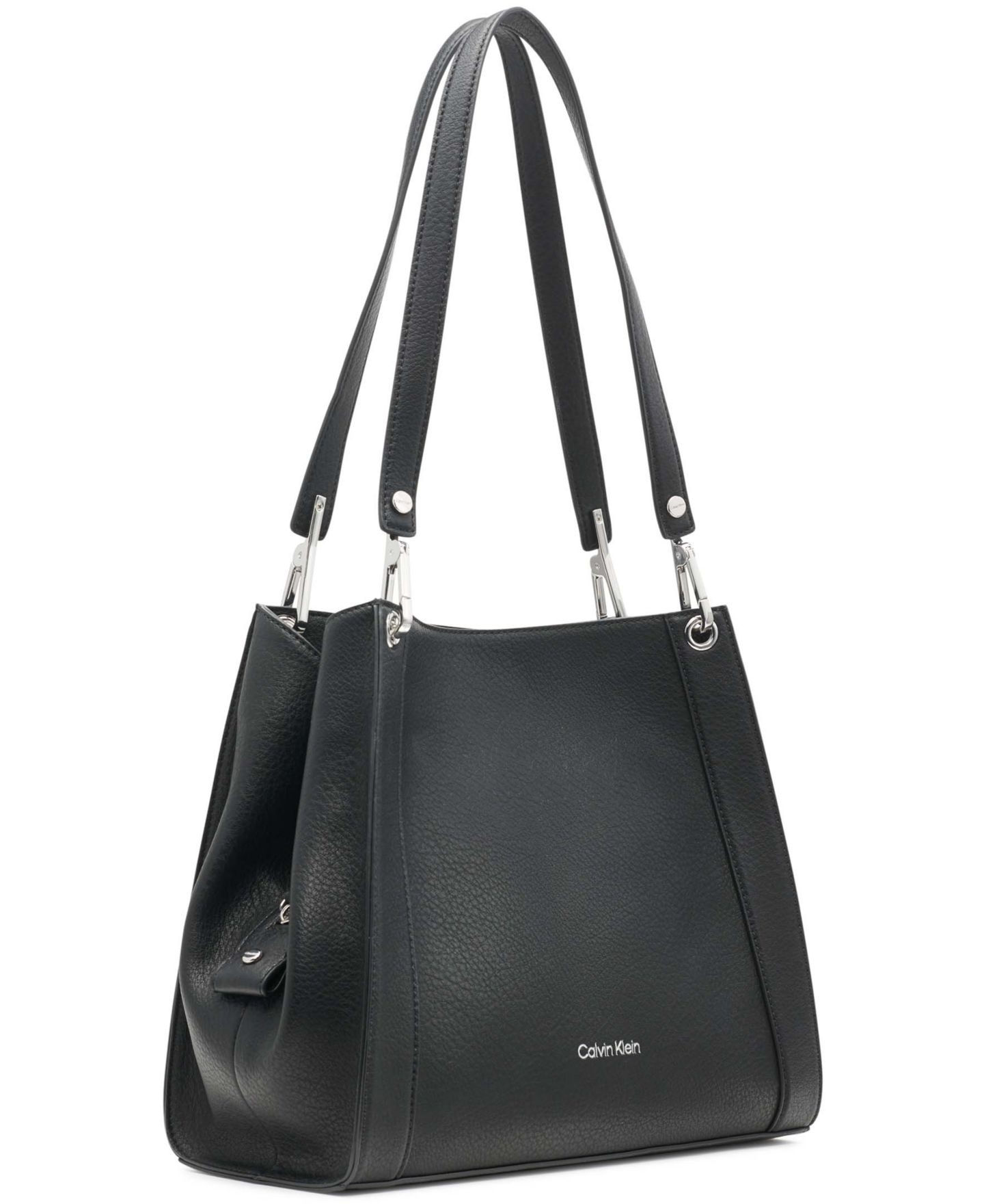 Женская сумка Calvin Klein Garnet Triple Small Compartment, цвет: Чёрный / Серебристый — фото 3