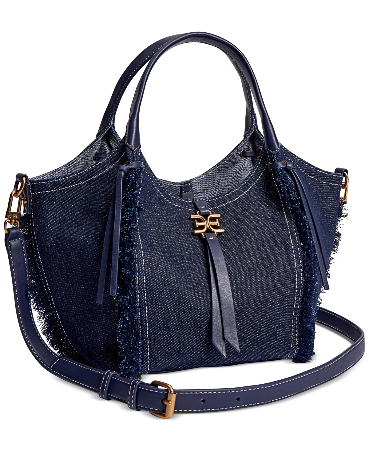 SAM EDELMAN IRINA MEDIUM DENIM TOTE BAG 