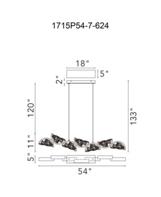 13" Metal Moon Integrated LED Chandelier