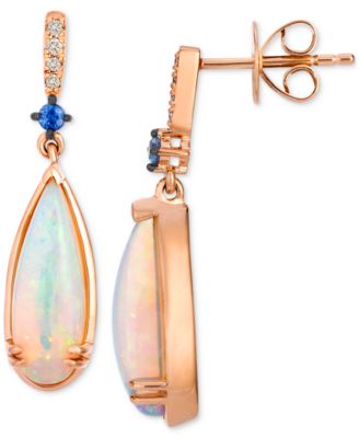 Neopolitan Opal™ (2 ct. t.w.), Blueberry Sapphire™ (1/20 ct. t.w.) & Nude Diamond™ (1/20 ct. t.w.) Drop Earrings in 14k Rose Gold