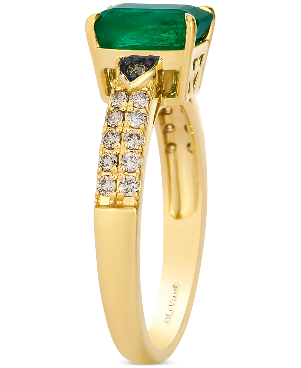 Le Vian Costa Smeralda Emerald (1-1/5 Ct. T.w.) & Diamond (1/4 Ct. T.w.) Ring In 14k Yellow Gold In Yellow Gold