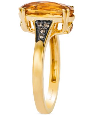 Chocolatier&reg; Cinnamon Citrine&reg; (2-1/2 ct. t.w.) & Chocolate Diamond&reg; (1/10 ct. t.w.) Ring in 14k Yellow Gold