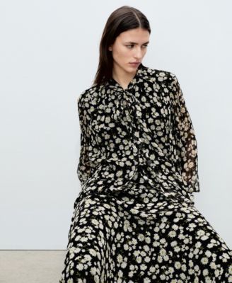 Women's Floral Tie Blouse