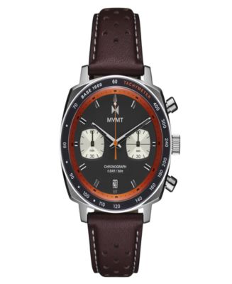 MVMT Men's Mulholland Racer Dark Brown Leather Strap Watch, 42mm