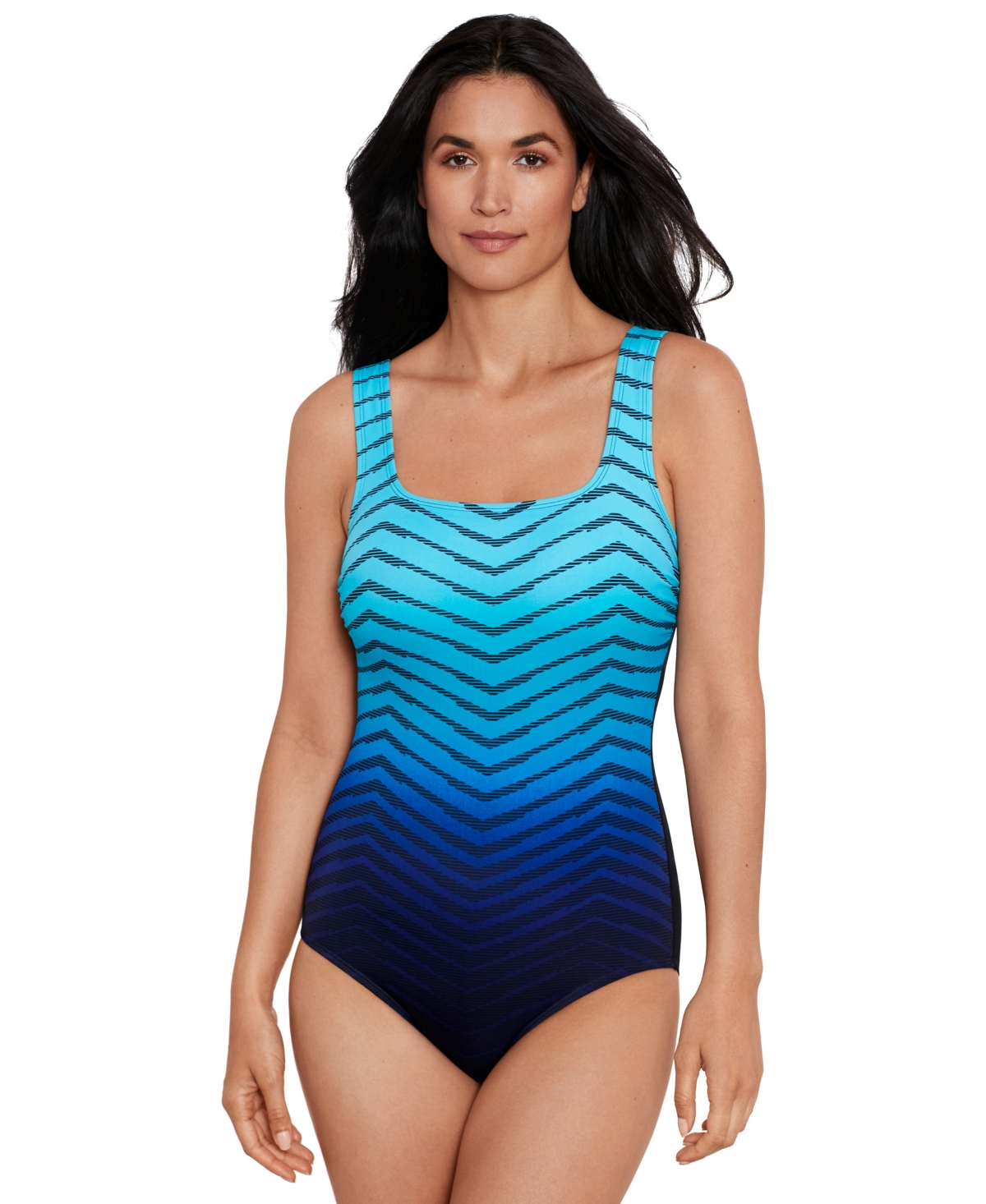 Shape Solver Sport by Mimi Flamingo Women's Prism Change Scoopneck Swimsuit - Blue