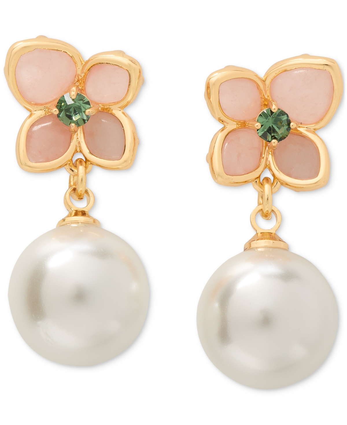 Kate Spade New York Pastel Petals Mixed Stone Flower Drop Earrings In Gold Tone In Multi